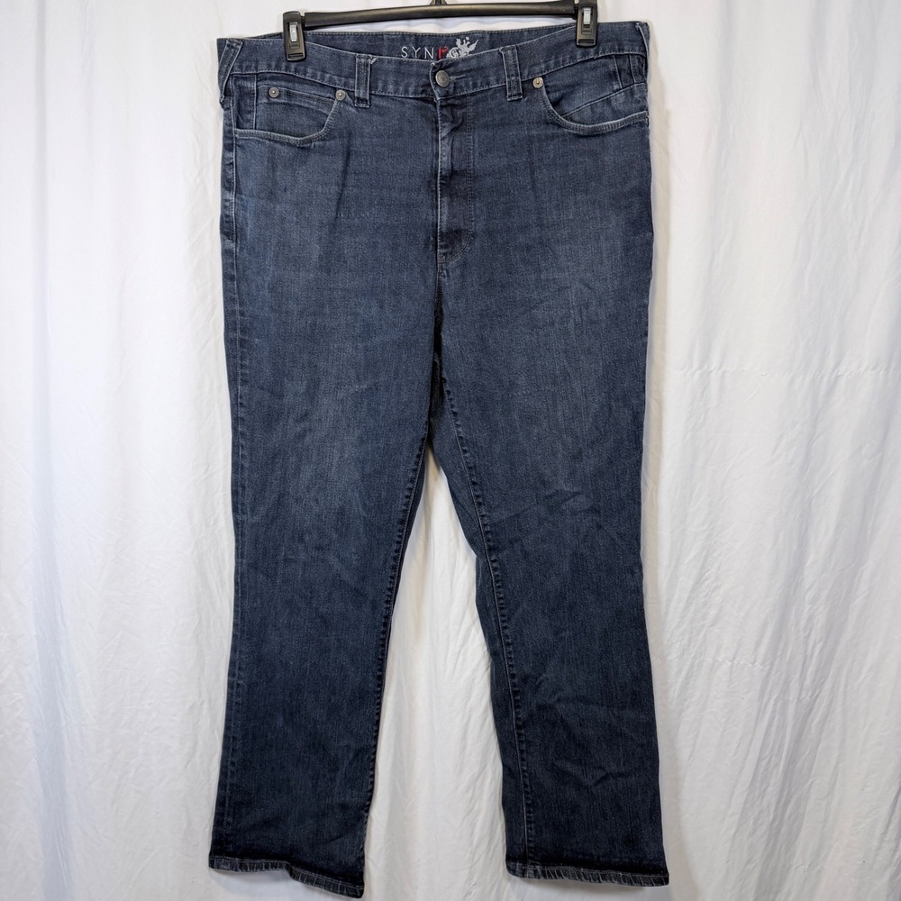 Synergy Jeans‎ Straight Leg Dark Wash Blue Five Pocket 42 x 30